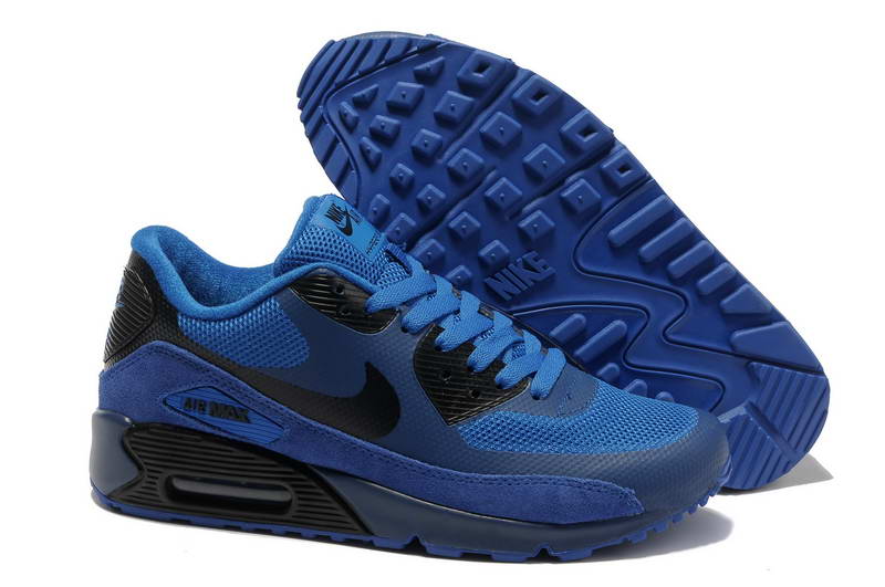 Air Max 90 Hyperfuse Fourrure Chaussures Hommes Bleu Noir